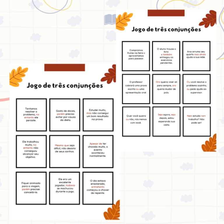 Jogo das conjunções – Ler Brincando