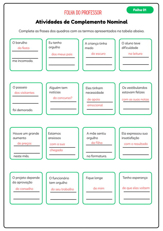 foto png Complemento Nominal - Folha professor
